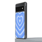 y2k blue hearts aesthetic back phone cover | glass case for google pixel 6 pro