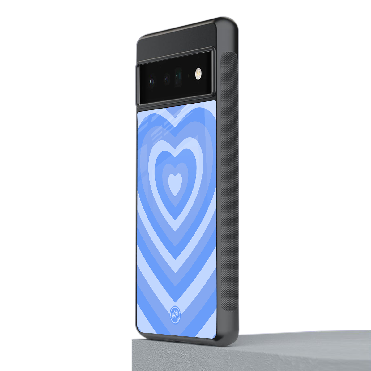 y2k blue hearts aesthetic back phone cover | glass case for google pixel 6 pro