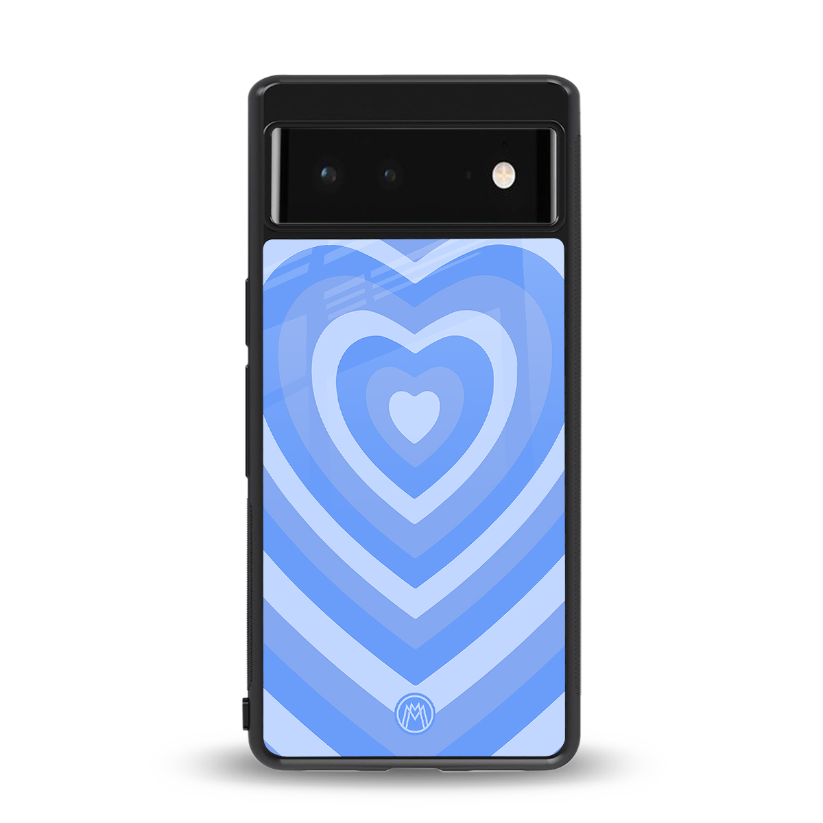 y2k blue hearts aesthetic back phone cover | glass case for google pixel 6