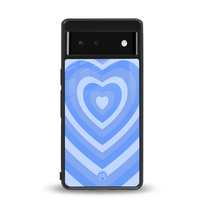 y2k blue hearts aesthetic back phone cover | glass case for google pixel 6