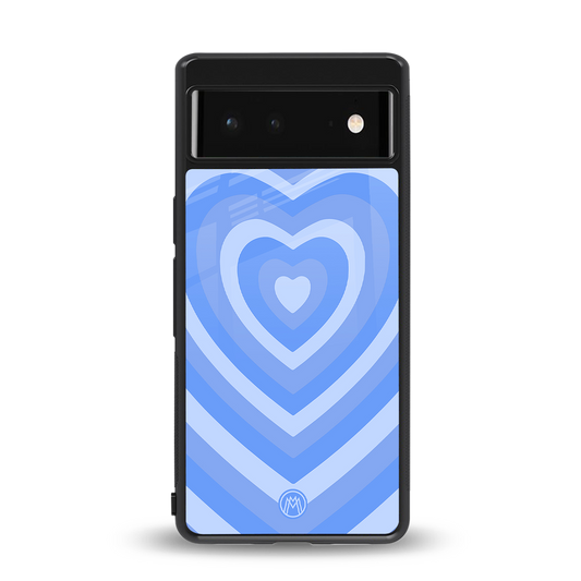 y2k blue hearts aesthetic back phone cover | glass case for google pixel 6