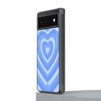 y2k blue hearts aesthetic back phone cover | glass case for google pixel 6