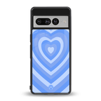 y2k blue hearts aesthetic back phone cover | glass case for google pixel 7 pro