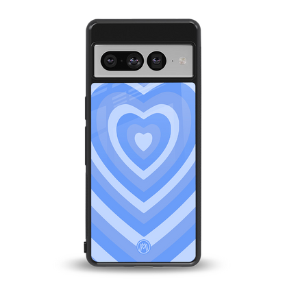 y2k blue hearts aesthetic back phone cover | glass case for google pixel 7 pro