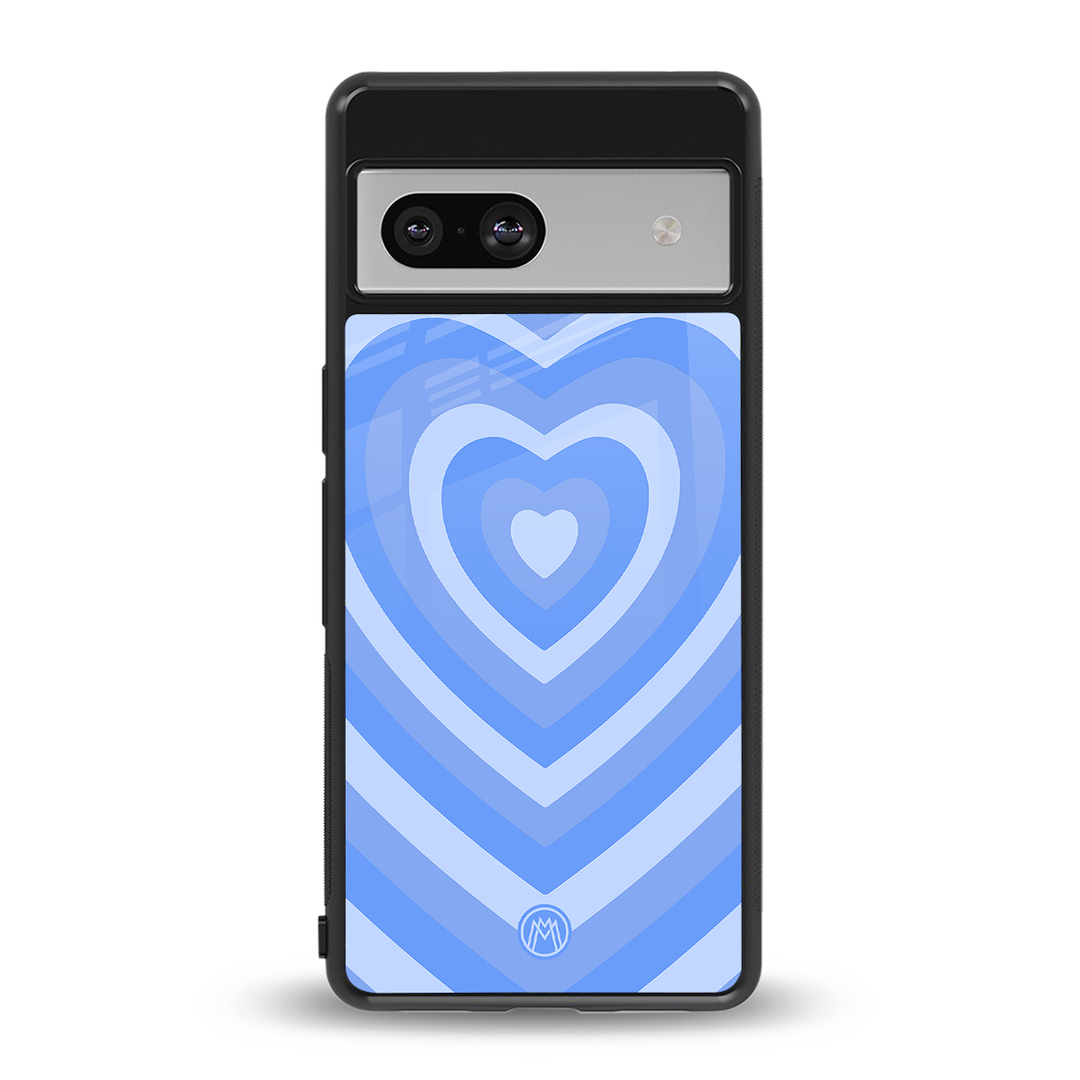 y2k blue hearts aesthetic back phone cover | glass case for Google Pixel 7
