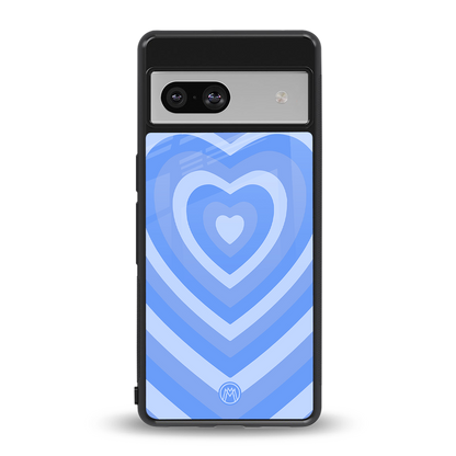 y2k blue hearts aesthetic back phone cover | glass case for Google Pixel 7
