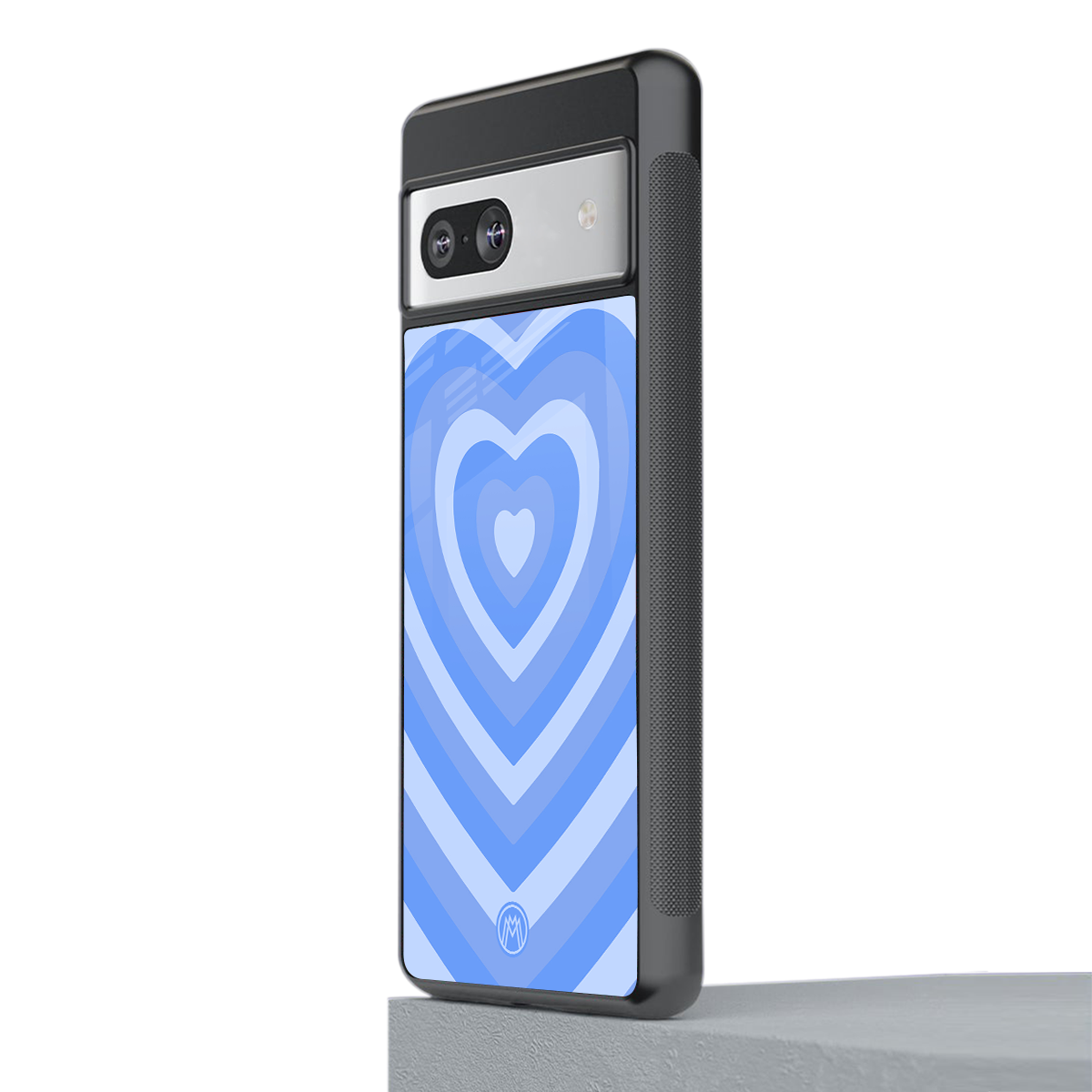 y2k blue hearts aesthetic back phone cover | glass case for Google Pixel 7