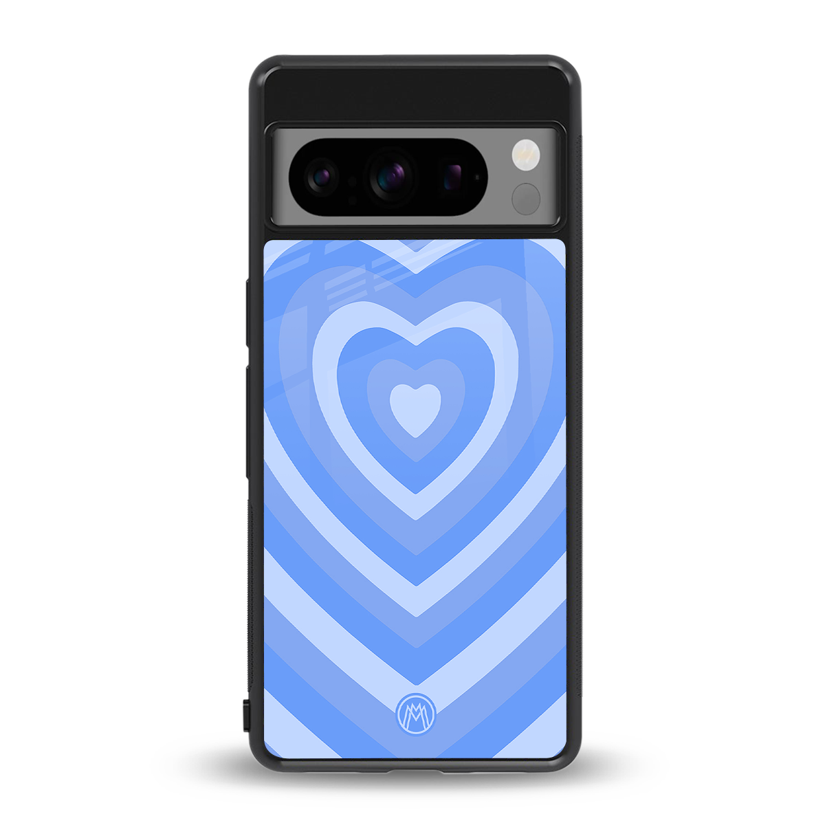 y2k blue hearts aesthetic back phone cover | glass case for google pixel 8 pro