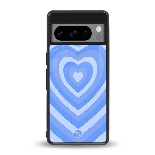 y2k blue hearts aesthetic back phone cover | glass case for google pixel 8 pro