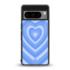 y2k blue hearts aesthetic back phone cover | glass case for google pixel 8 pro