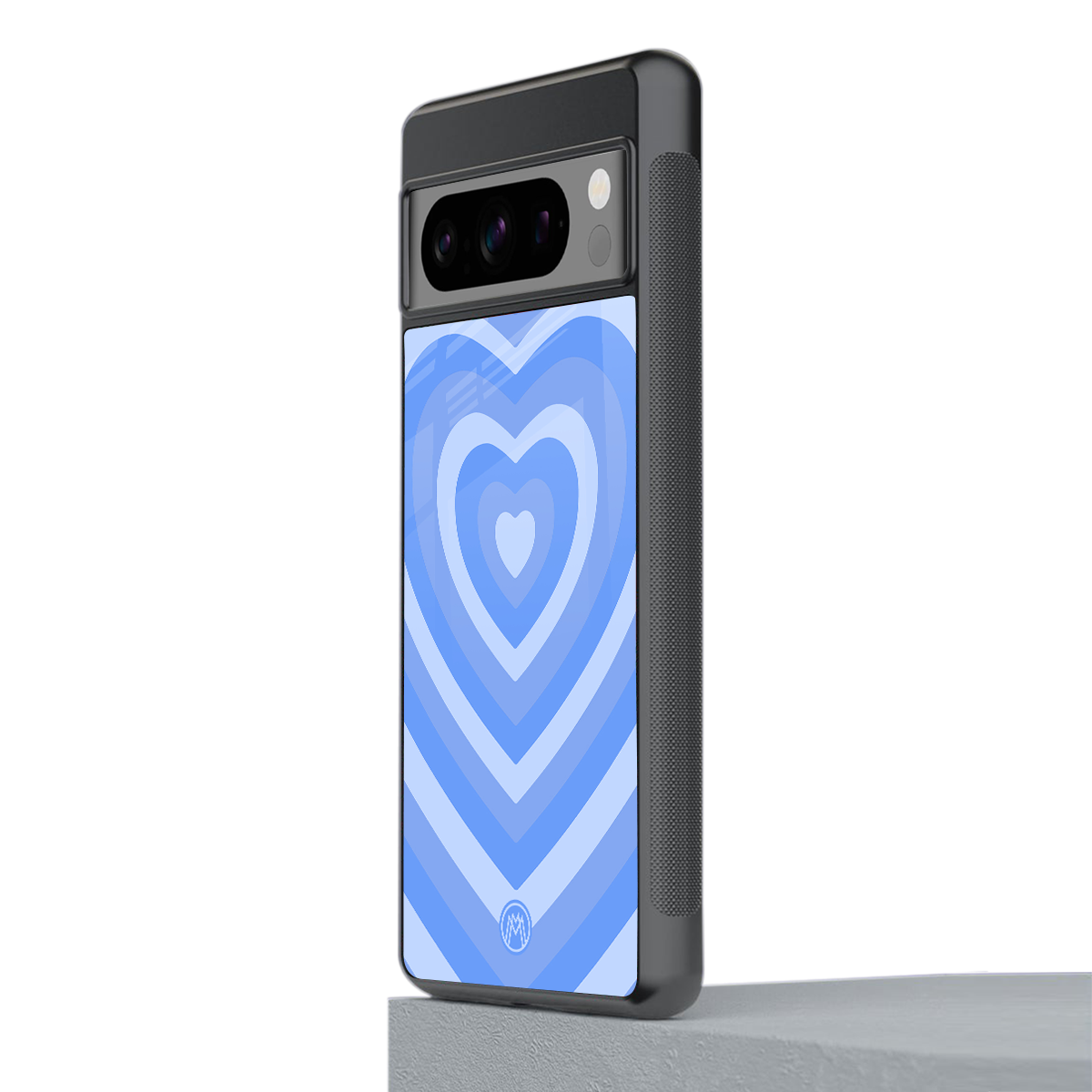 y2k blue hearts aesthetic back phone cover | glass case for google pixel 8 pro