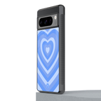 y2k blue hearts aesthetic back phone cover | glass case for google pixel 8 pro