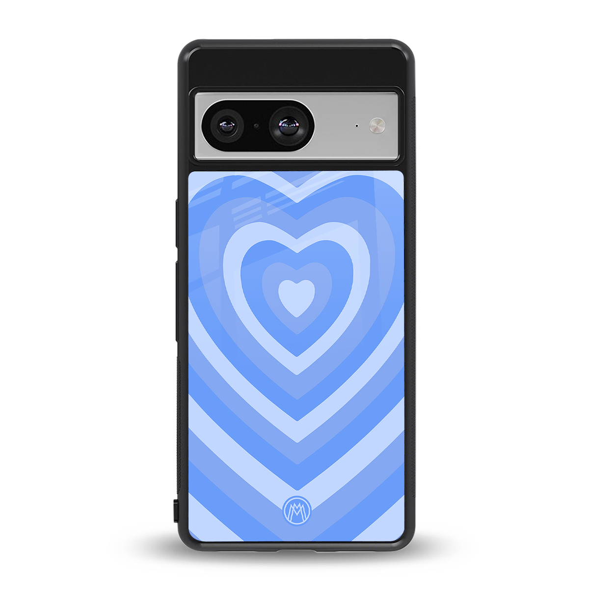 y2k blue hearts aesthetic back phone cover | glass case for Google Pixel 8