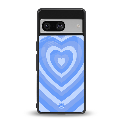 y2k blue hearts aesthetic back phone cover | glass case for Google Pixel 8