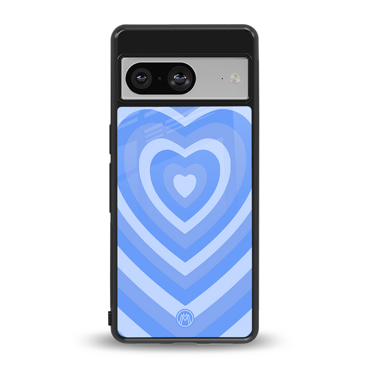 y2k blue hearts aesthetic back phone cover | glass case for Google Pixel 8