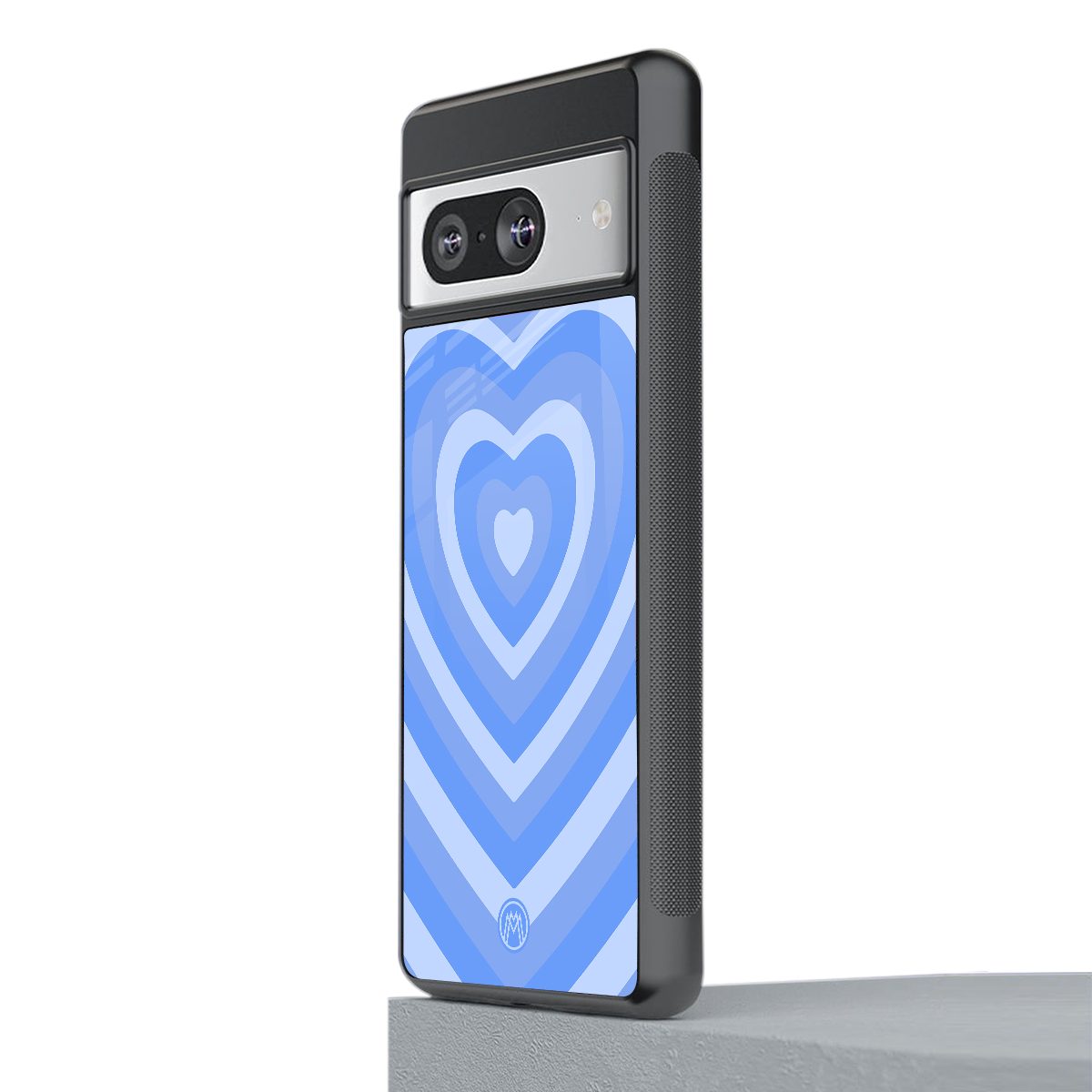 y2k blue hearts aesthetic back phone cover | glass case for Google Pixel 8