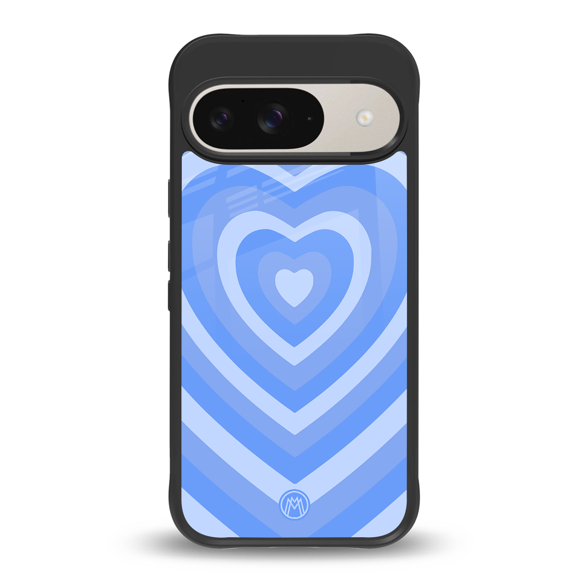 y2k blue hearts aesthetic back phone cover | glass case for google pixel 9