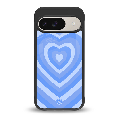 y2k blue hearts aesthetic back phone cover | glass case for google pixel 9