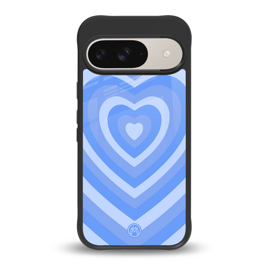 y2k blue hearts aesthetic back phone cover | glass case for google pixel 9