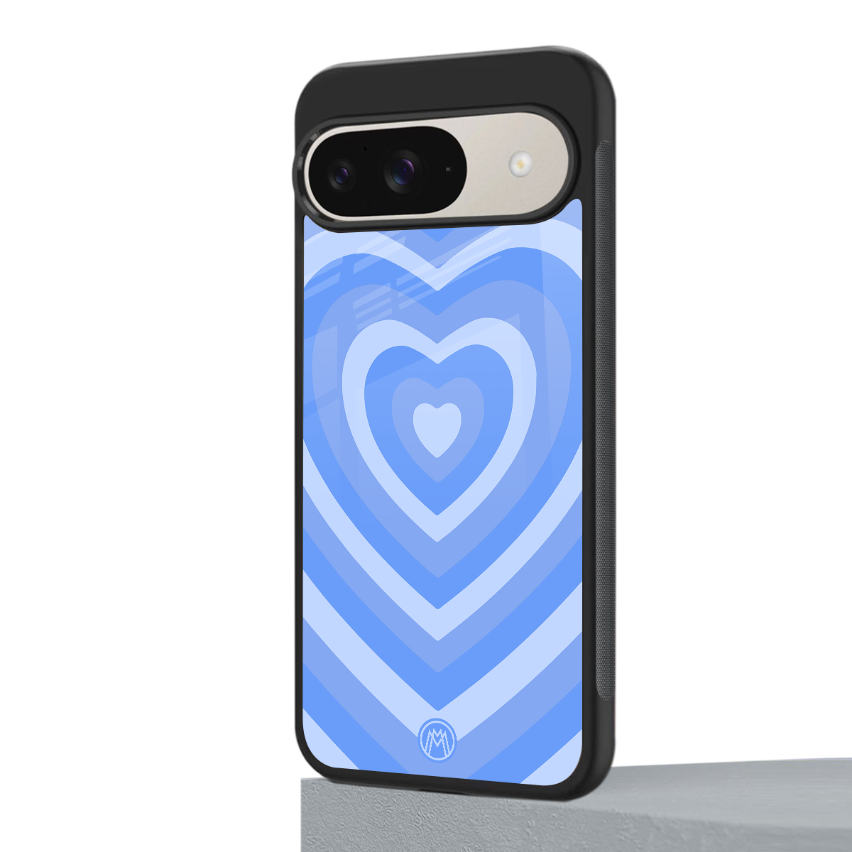 y2k blue hearts aesthetic back phone cover | glass case for google pixel 9