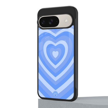 y2k blue hearts aesthetic back phone cover | glass case for google pixel 9