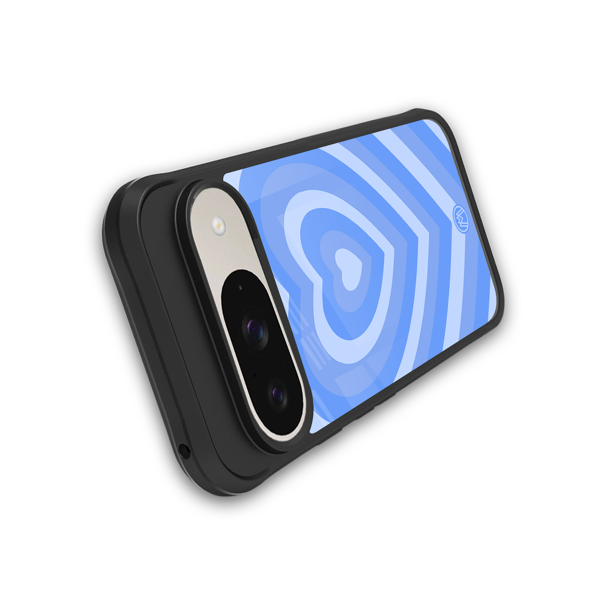 y2k blue hearts aesthetic back phone cover | glass case for google pixel 9