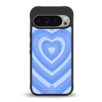 y2k blue hearts aesthetic back phone cover | glass case for google pixel 9 pro