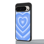 y2k blue hearts aesthetic back phone cover | glass case for google pixel 9 pro