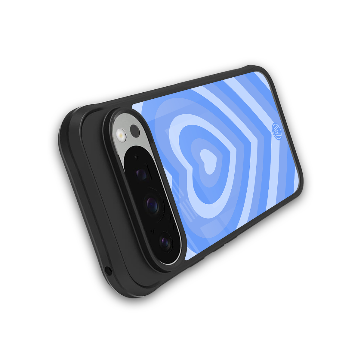 y2k blue hearts aesthetic back phone cover | glass case for google pixel 9 pro
