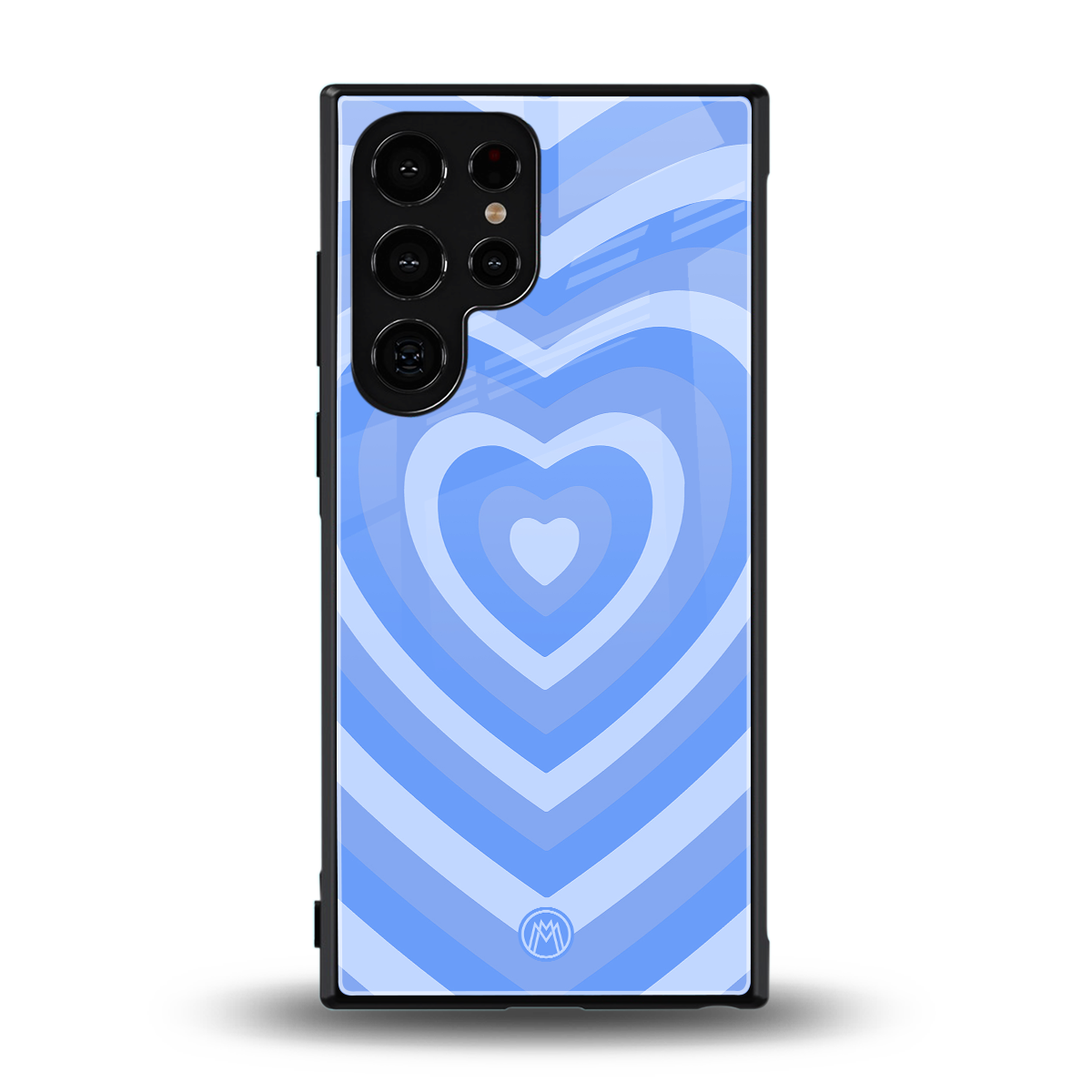 y2k blue hearts aesthetic back phone cover | glass case for samsung galaxy s24 ultra