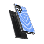 y2k blue hearts aesthetic back phone cover | glass case for samsung galaxy s23 ultra