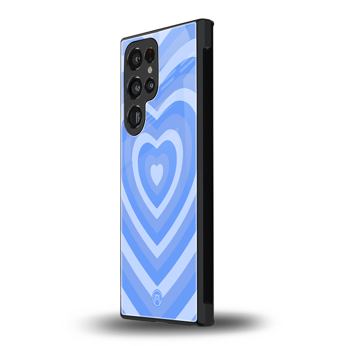 y2k blue hearts aesthetic back phone cover | glass case for samsung galaxy s24 ultra