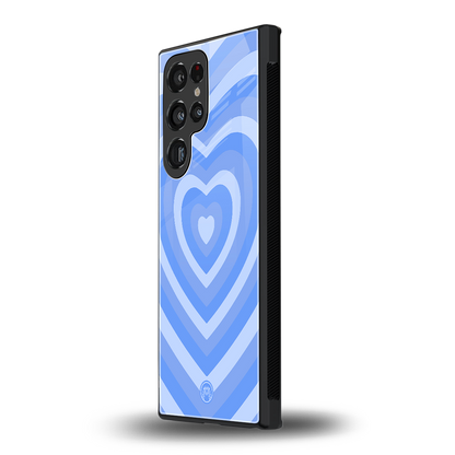 y2k blue hearts aesthetic back phone cover | glass case for samsung galaxy s24 ultra