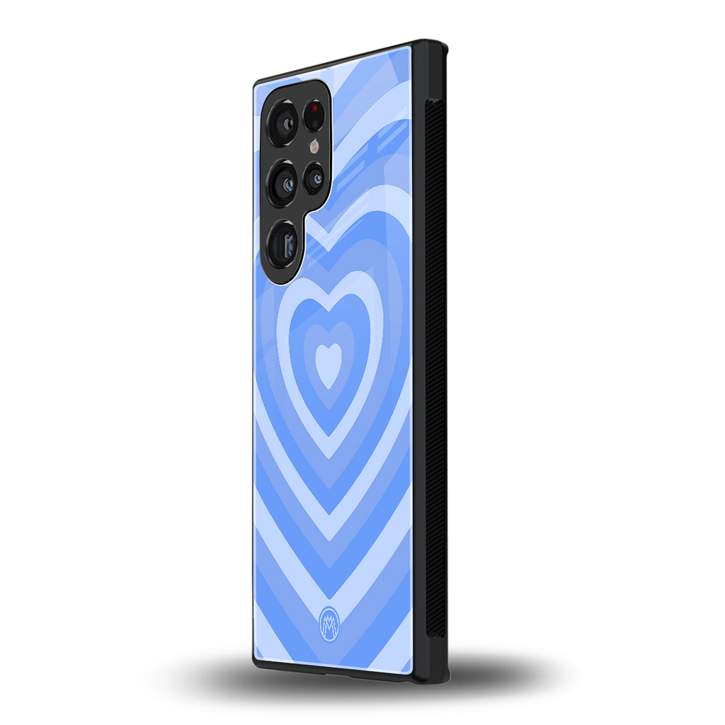 y2k blue hearts aesthetic back phone cover | glass case for samsung galaxy s23 ultra
