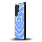 y2k blue hearts aesthetic back phone cover | glass case for samsung galaxy s23 ultra