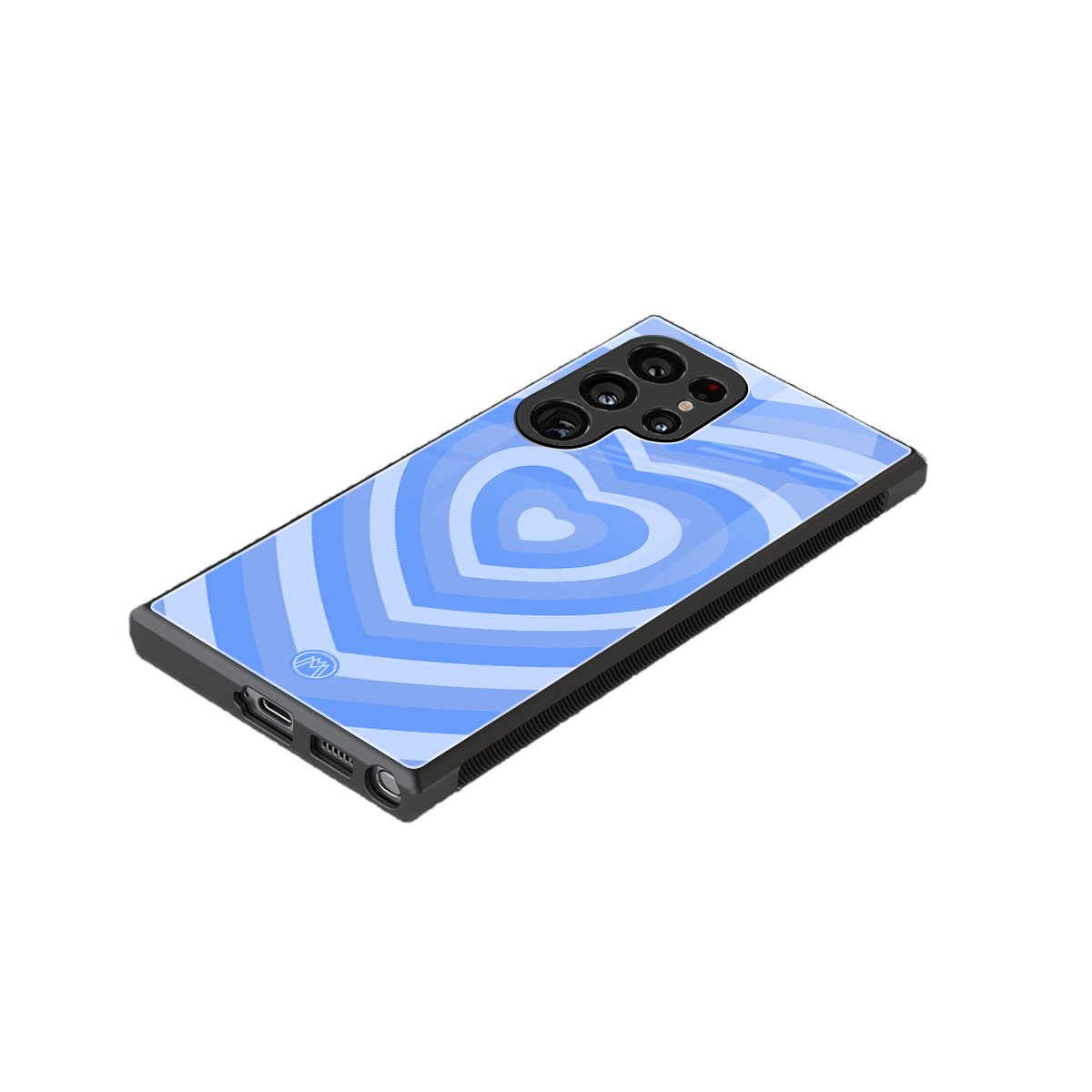 y2k blue hearts aesthetic back phone cover | glass case for samsung galaxy s24 ultra