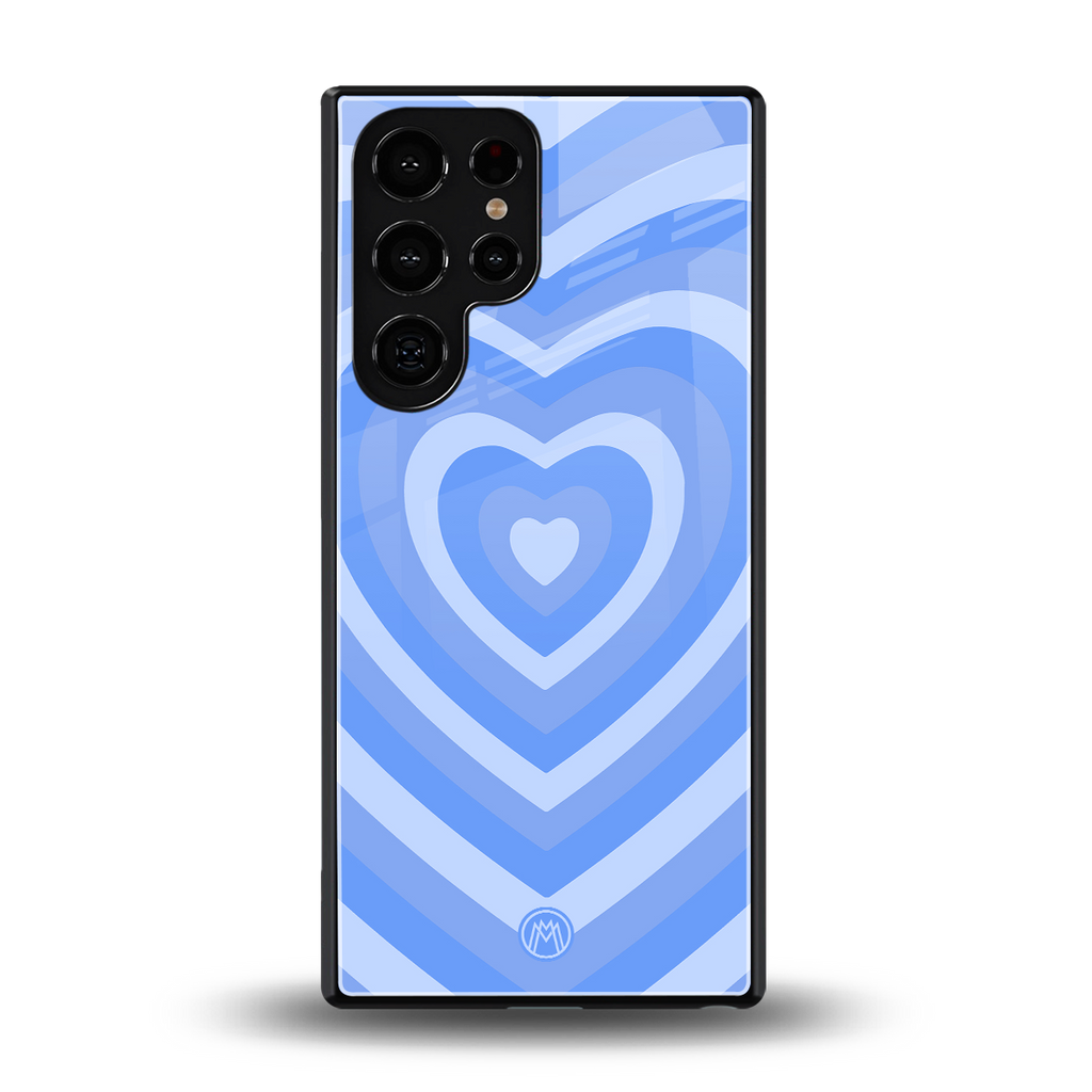 y2k blue hearts aesthetic back phone cover | glass case for samsung galaxy s25 ultra