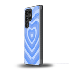y2k blue hearts aesthetic back phone cover | glass case for samsung galaxy s25 ultra