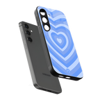 y2k blue hearts aesthetic back phone cover | glass case for samsung galaxy s24 fe