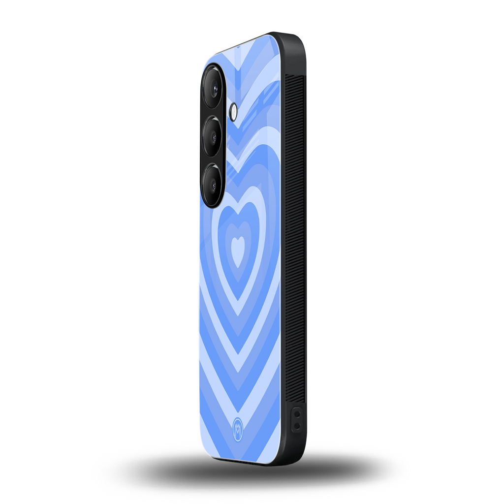 y2k blue hearts aesthetic back phone cover | glass case for samsung galaxy s24 fe