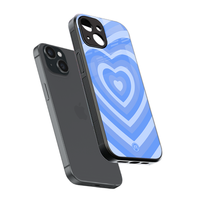 y2k blue hearts aesthetic back phone cover | glass case for iphone 14