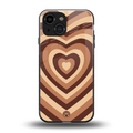 y2k brown hearts aesthetic back phone cover | glass case for iphone 13 mini