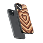 y2k brown hearts aesthetic back phone cover | glass case for iphone 13 mini