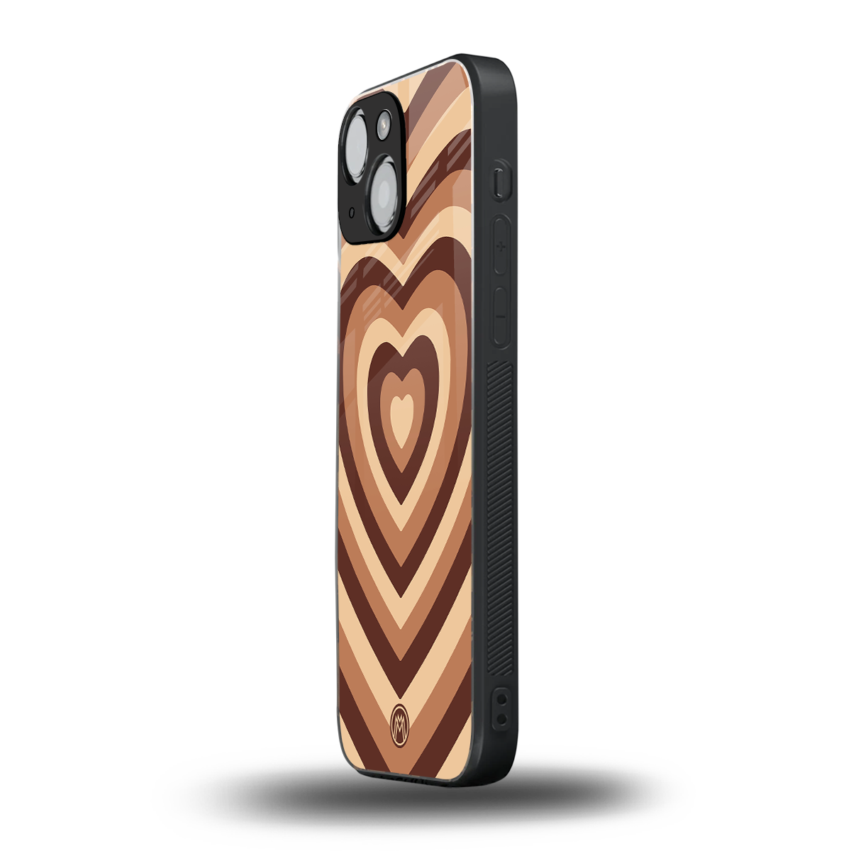 y2k brown hearts aesthetic back phone cover | glass case for iphone 13 mini