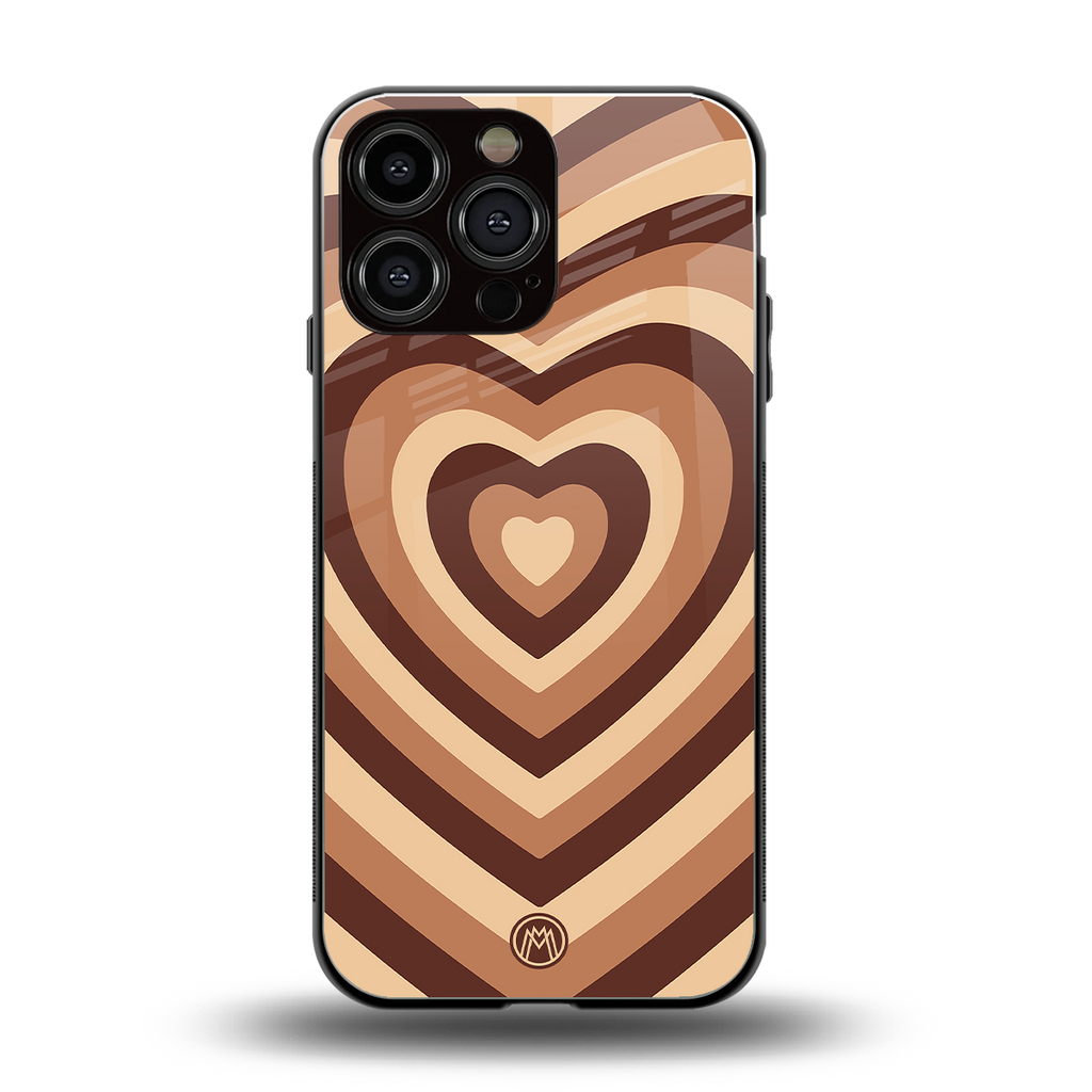 y2k brown hearts aesthetic back phone cover | glass case for iphone 13 pro max