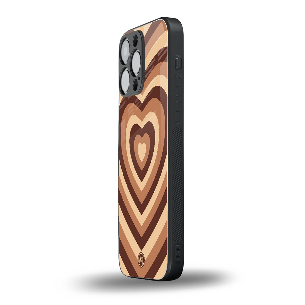 y2k brown hearts aesthetic back phone cover | glass case for iphone 13 pro max
