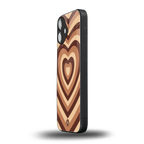 y2k brown hearts aesthetic back phone cover | glass case for iphone 16 plus