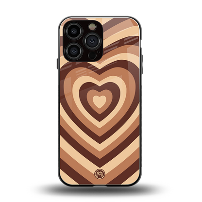 y2k brown hearts aesthetic back phone cover | glass case for iphone 16 pro max