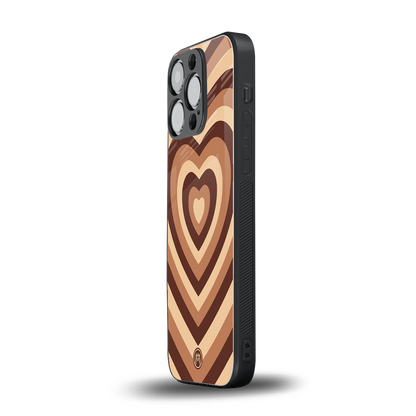 y2k brown hearts aesthetic back phone cover | glass case for iphone 16 pro