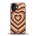 y2k brown hearts aesthetic back phone cover | glass case for iphone 16